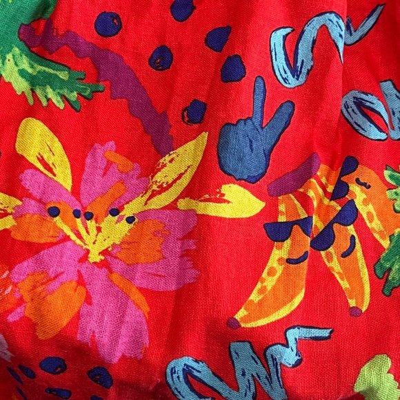 Maison d' Amelie Hawaiian Multicolor Linen Boho Peasant Tiered Midi Skirt XS - Picture 4 of 6